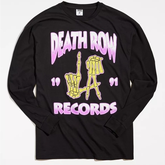 UO Death Row Records Los Angeles Long Sleeve Tee, Black, Small, NWT - Picture 1 of 4